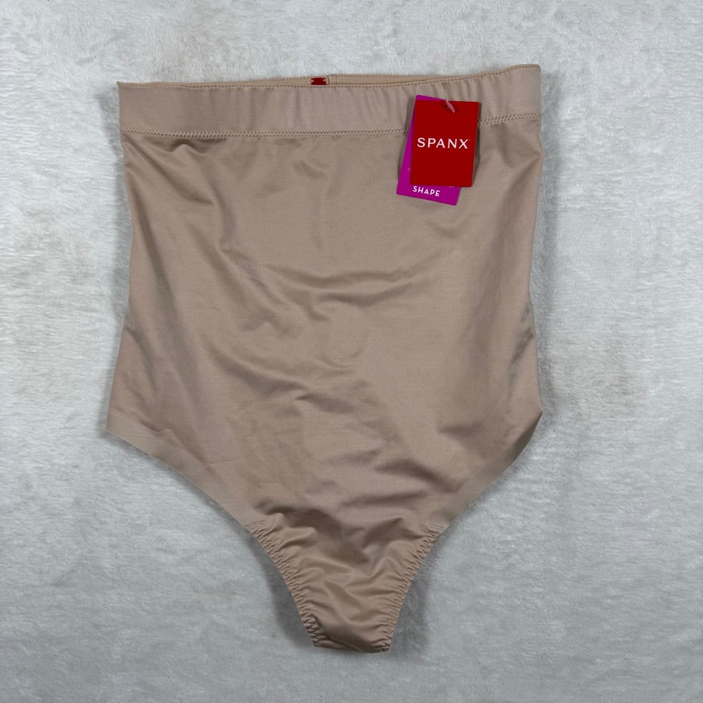 Spanx Suit Your Fancy High-Waisted Thong 10196R Champagne Beige‎ Size Large NWT